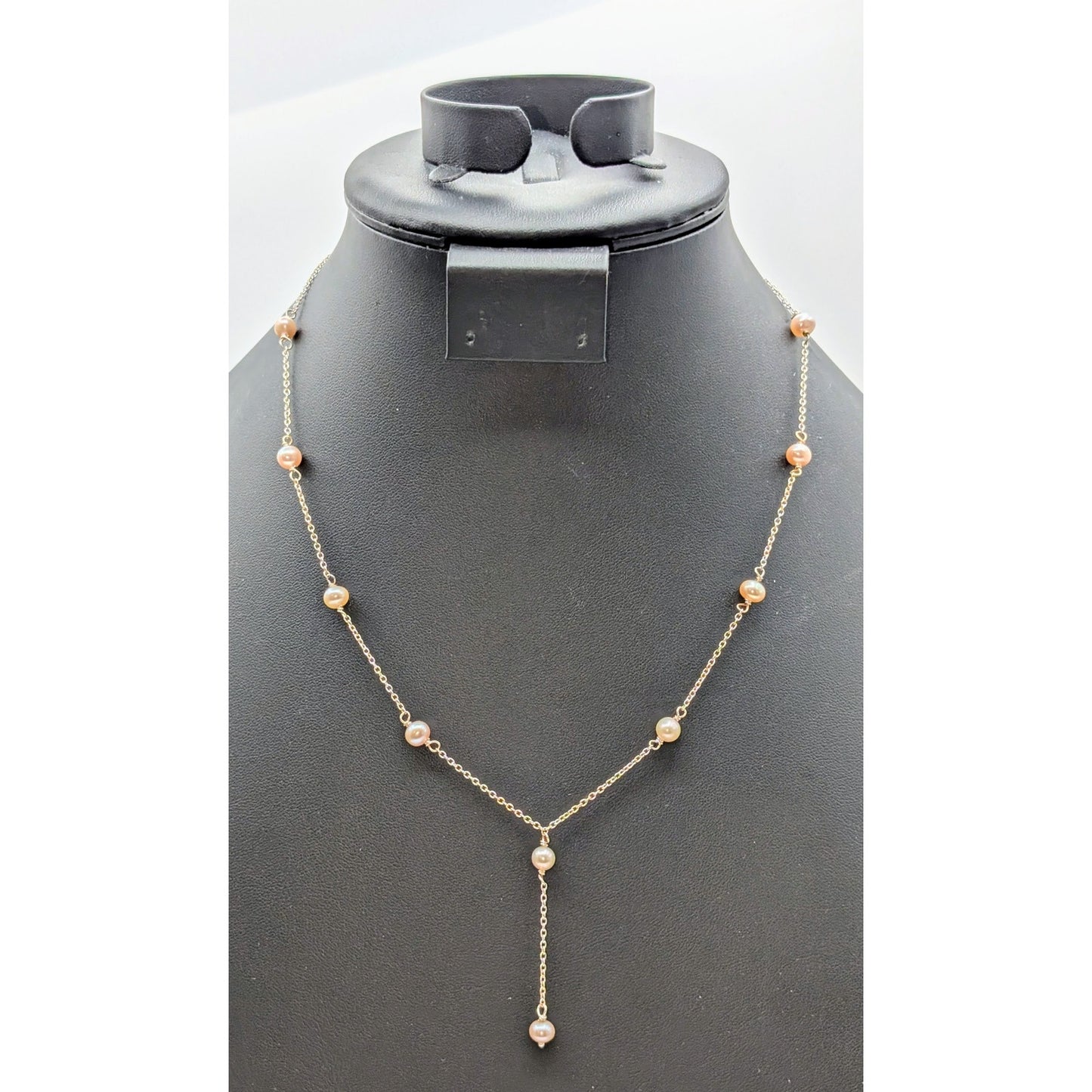 Genuine Pearl 925 Sterling Silver Chain 'Y' Drop 15.5"-18.5" Necklace