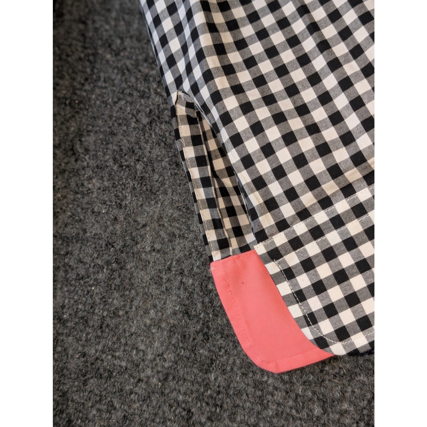 Lauren Ralph Lauren Black White Gingham Check Pink Accent Button Shirt Sz 2X