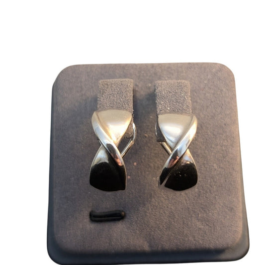 Retired James Avery French Twist Lever Back Earrings 925 Sterling Silver