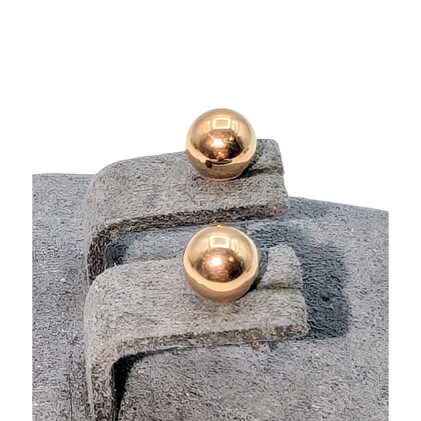 Vintage 14K Rose/Yellow Gold Approximately 11mm Ball Post Stud Earrings