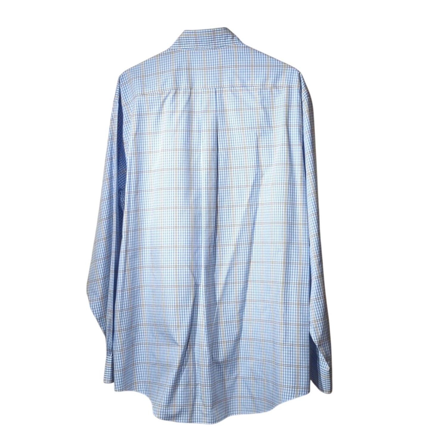 Vintage Brooks Brothers Blue Plaid The Original Polo Shirt Button Down Mens Sz L