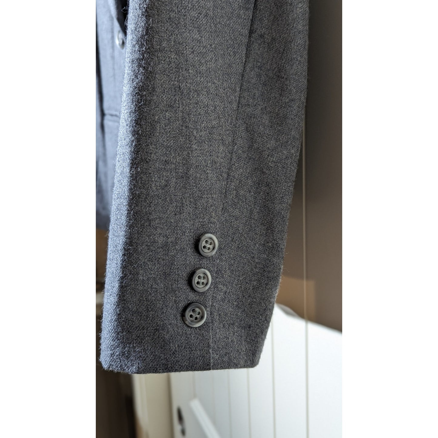 Saks Fifth Avenue Vintage Womens Sz 10 Gray Wool Two Button Blazer