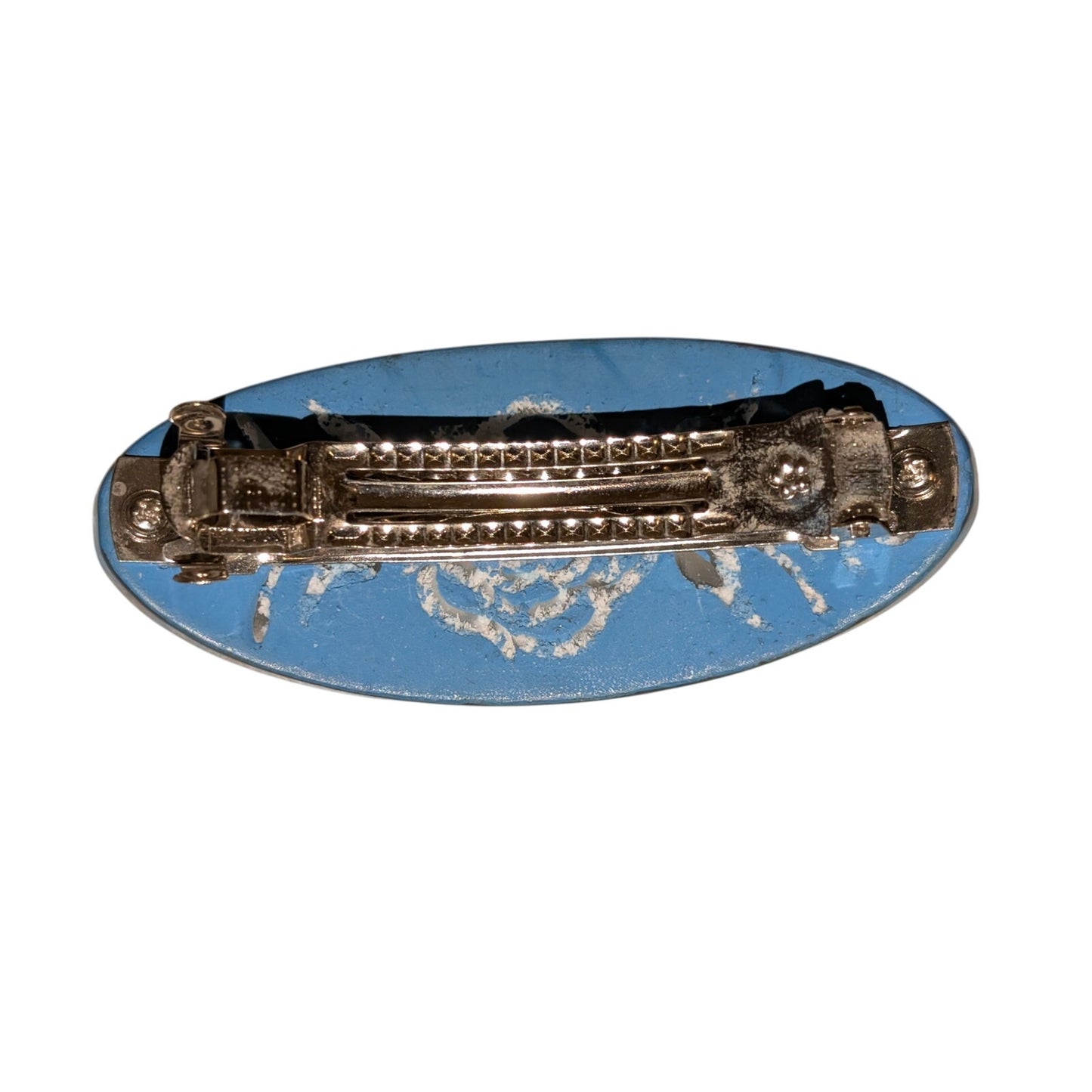 Two Blue Lucite Vintage Hair Barrettes