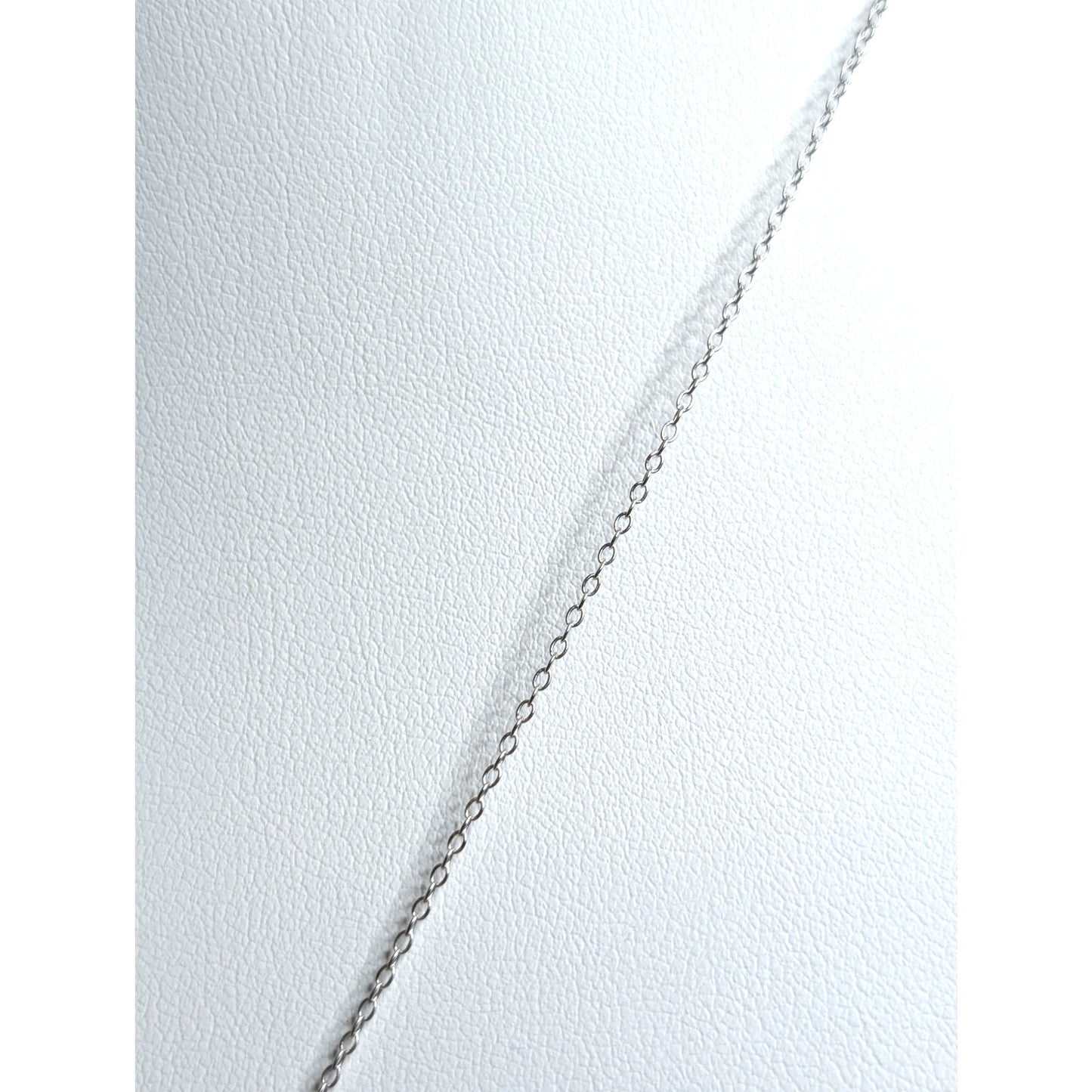 925 Sterling Silver White & Yellow CZ Pendant 18" Rolo Chain Necklace