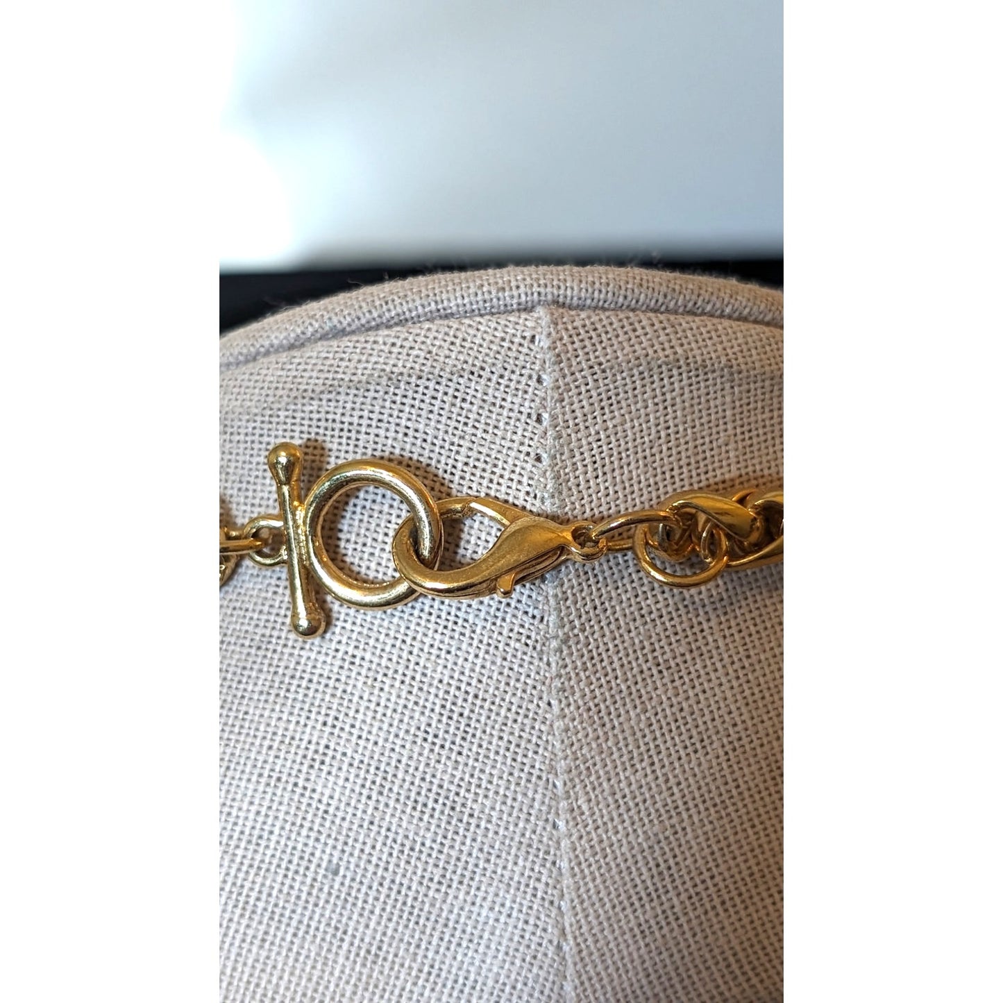 Polished Gold Tone Heavy Wheat 30" Chain Link Design Statement Necklace