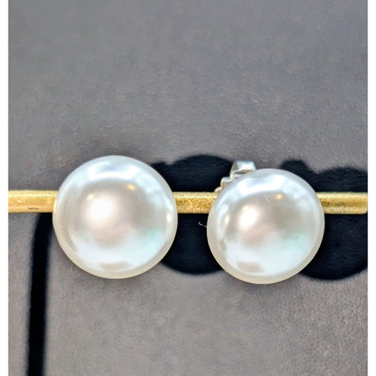 Extra Large Classic Timeless Faux Pearl Post Earrings