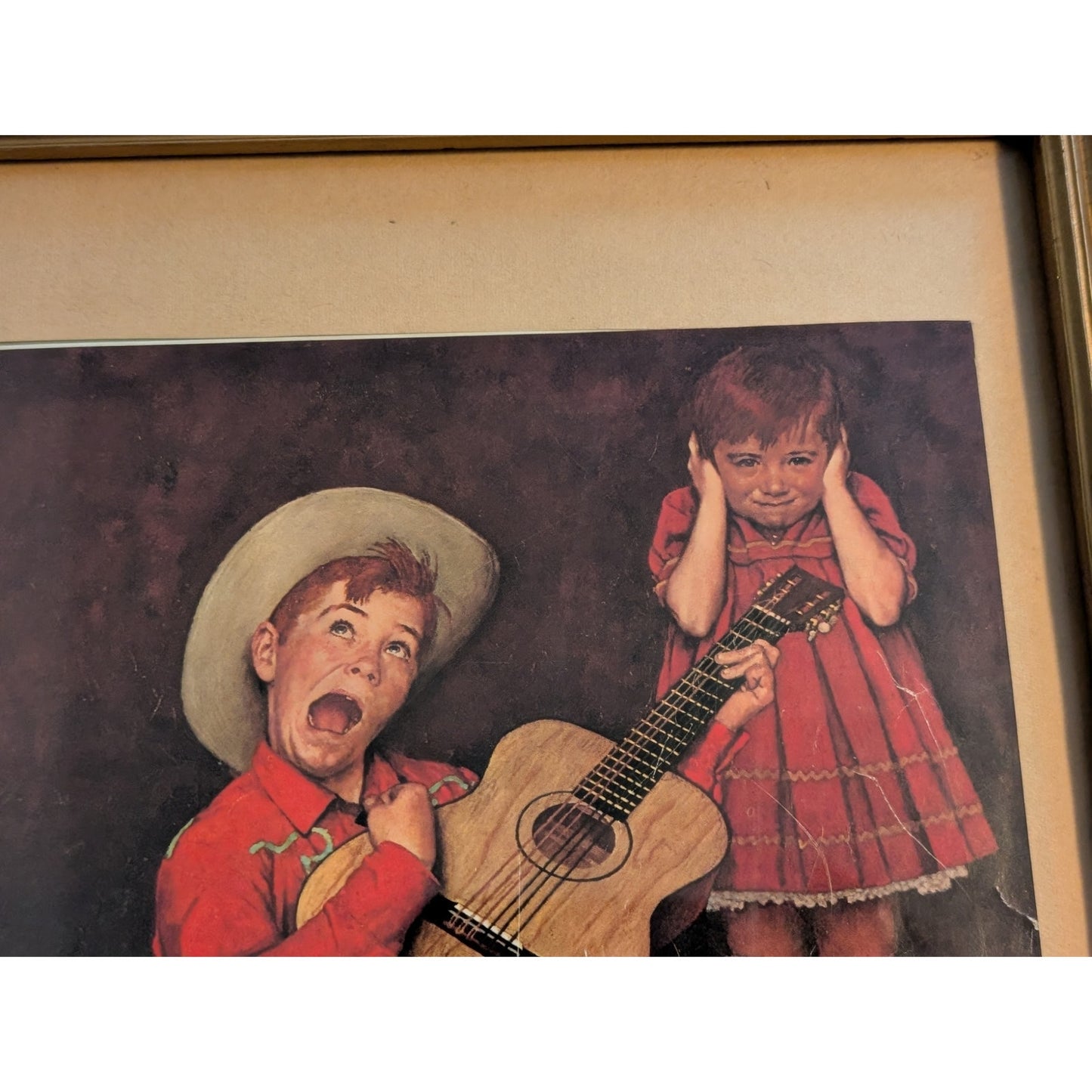 Vintage Norman Rockwell 'The Music Man' 10.5 X 13 Wood Framed Print