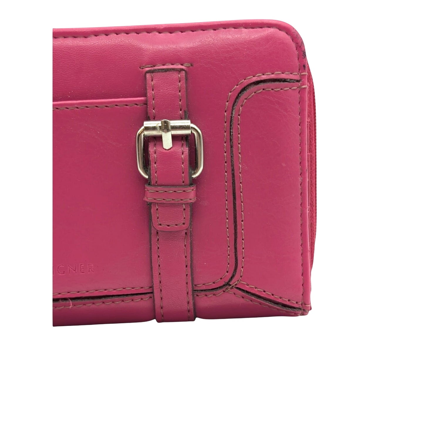 Etienne Aigner Pink Leather Cynthia Style Signature 'A' Organizer Clutch Wallet