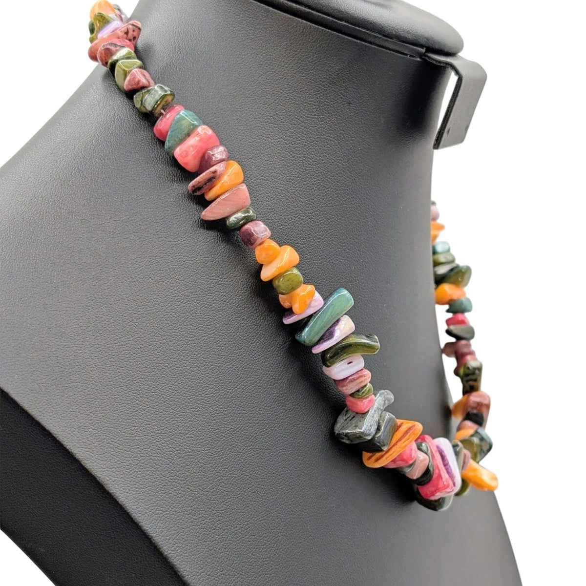 Multi-Color Shell Stone Chip Bead 17"-19" Necklace