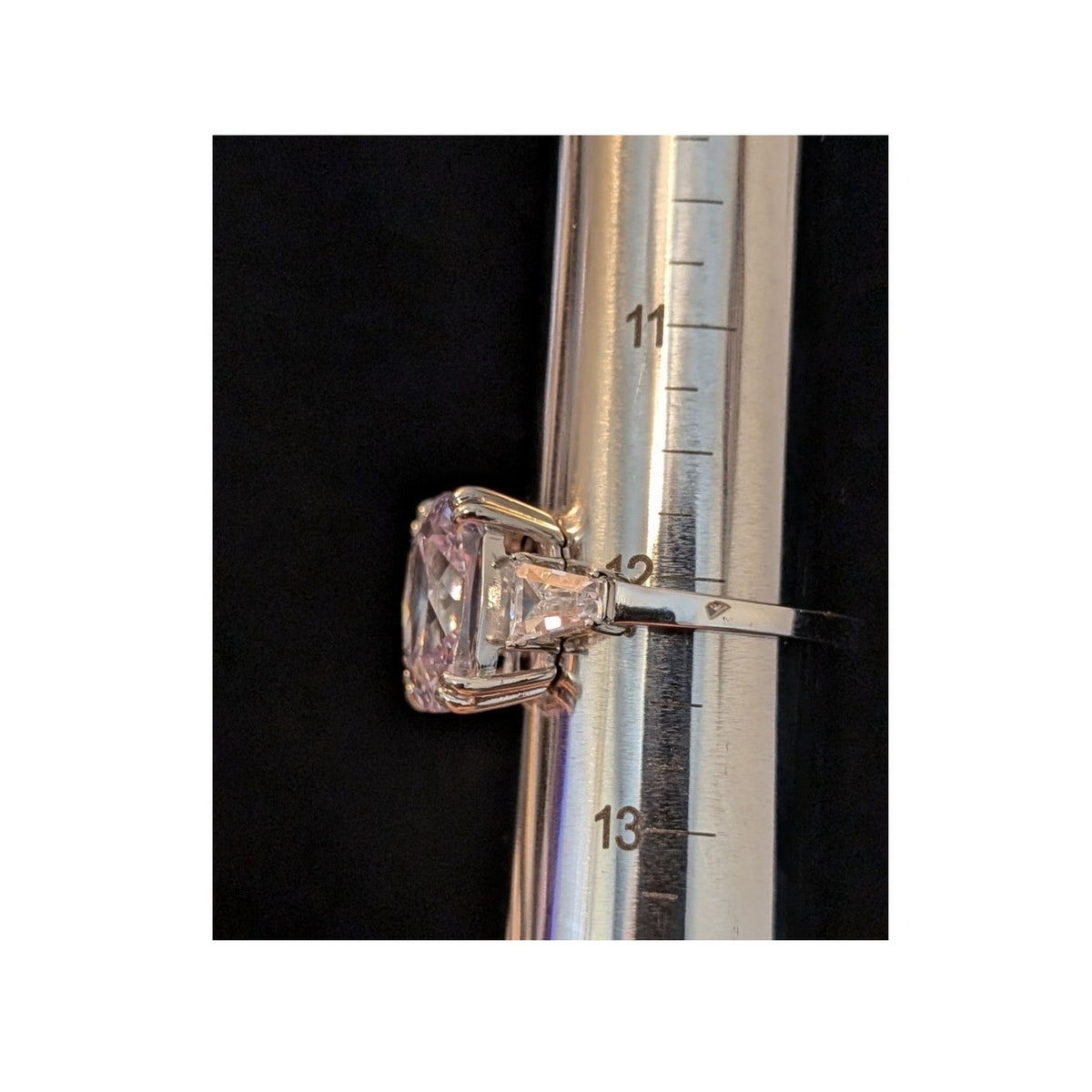 FZN XL Cushion Square Cut Trillion CZ Sterling Engagement Ring Size 12.25