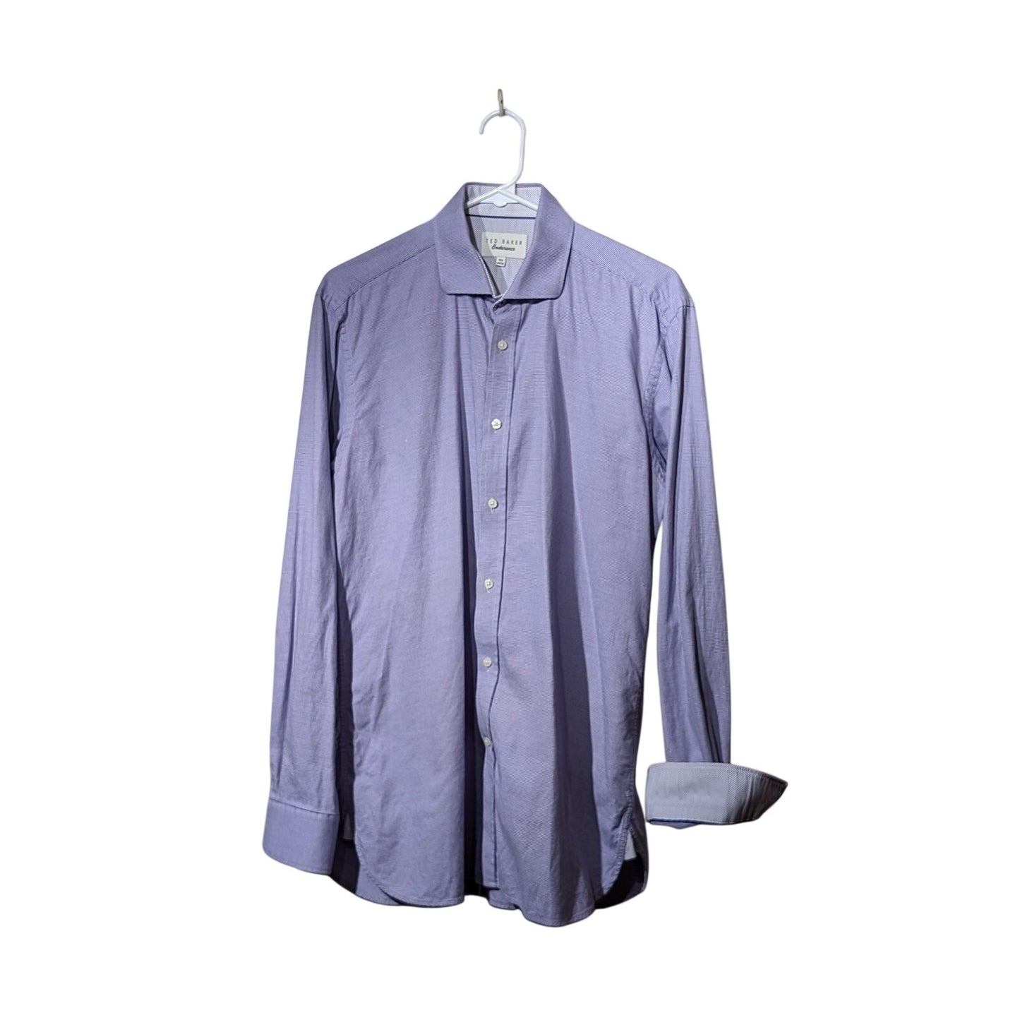 Ted Baker Purple Pin Dot Endurance Button Up Shirt Mens Sz 15.5 34/35