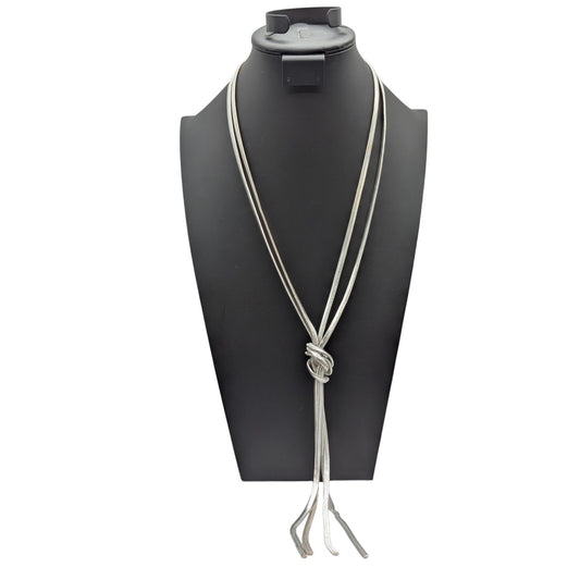 Charming Charlie Long Double Strand Knotted Snake Chain Tassel Necklace