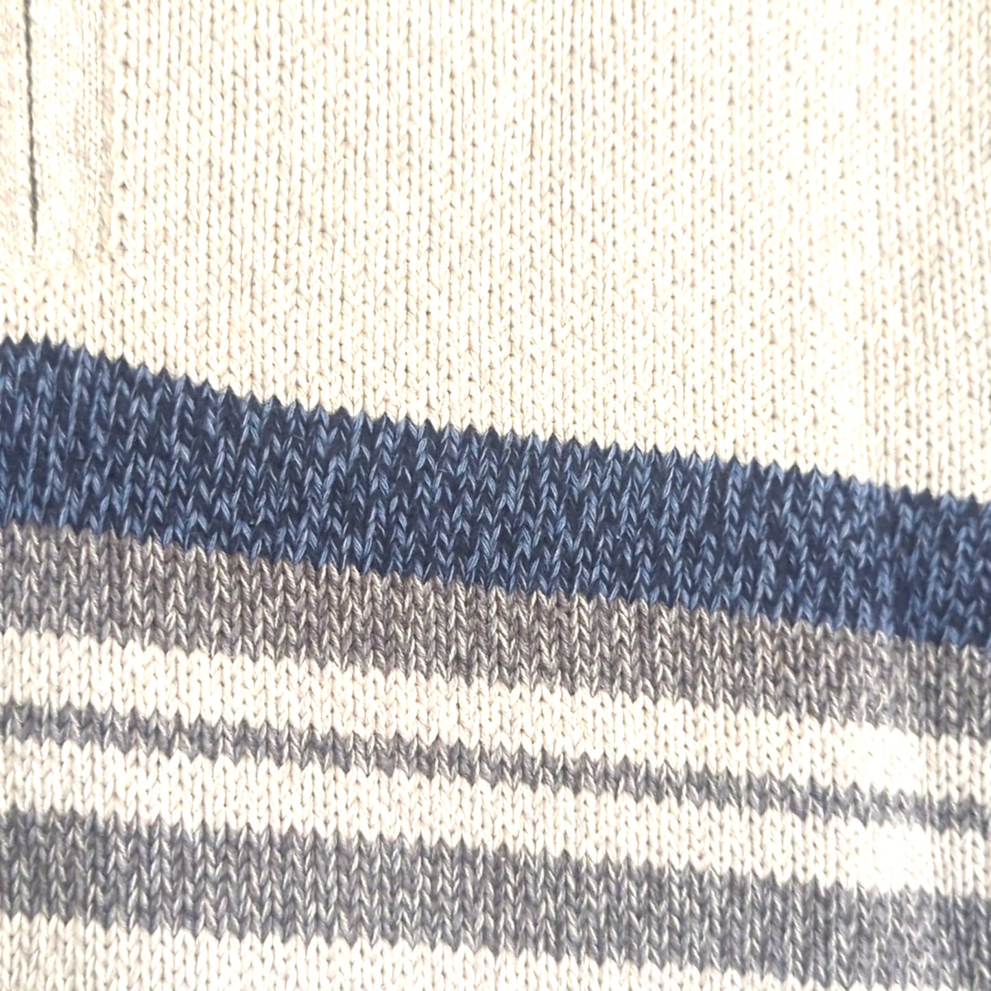 CHAPS 100% Cotton Striped Quarter Zip Mock Turtle Neck Sweater Men's Size M