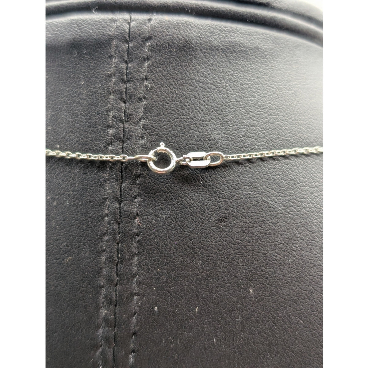 Vintage 925 Sterling Silver Pave CZ 1/2" Round Pendant 18" Chain Necklace