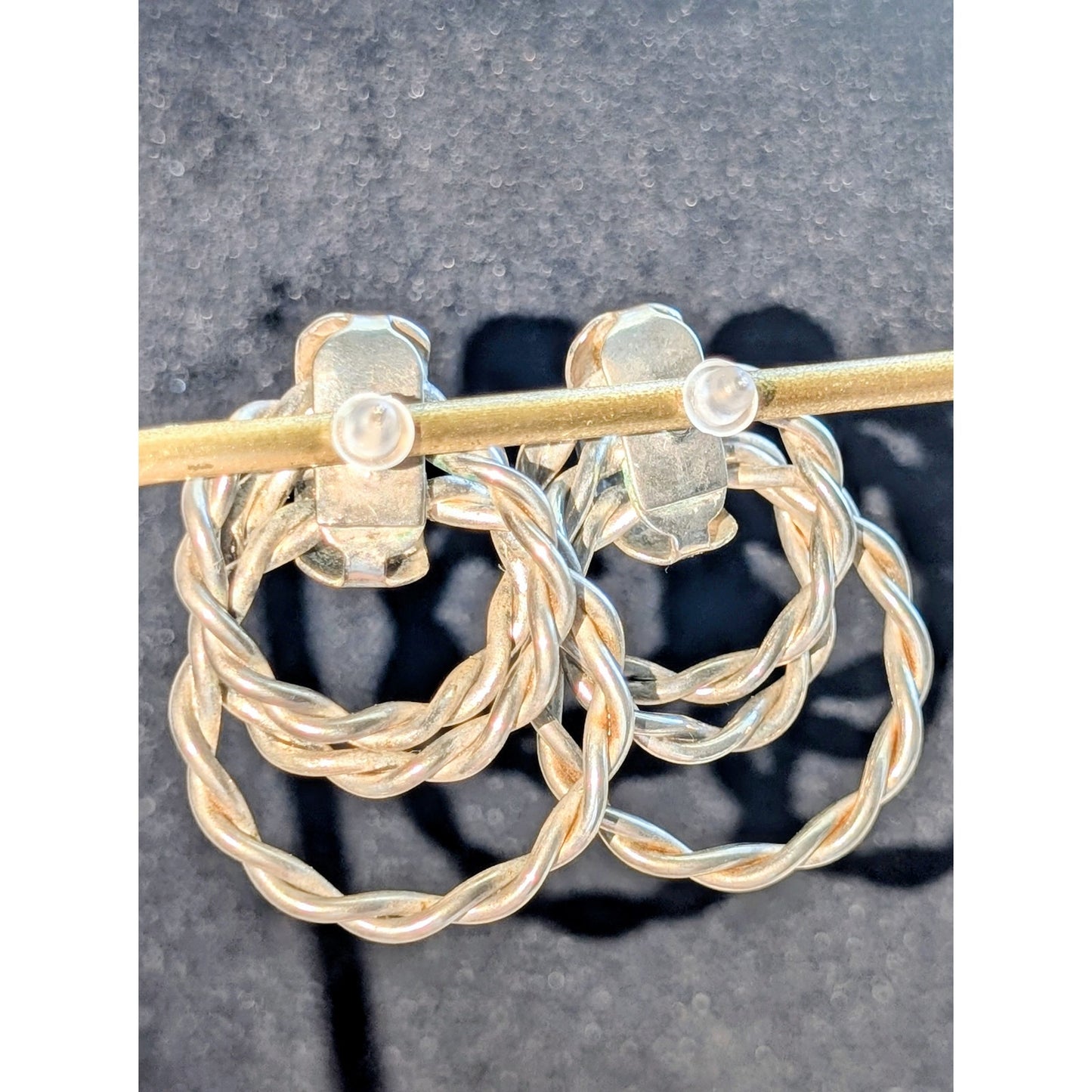 Vintage Twisted Triple Rope Pierced Earrings