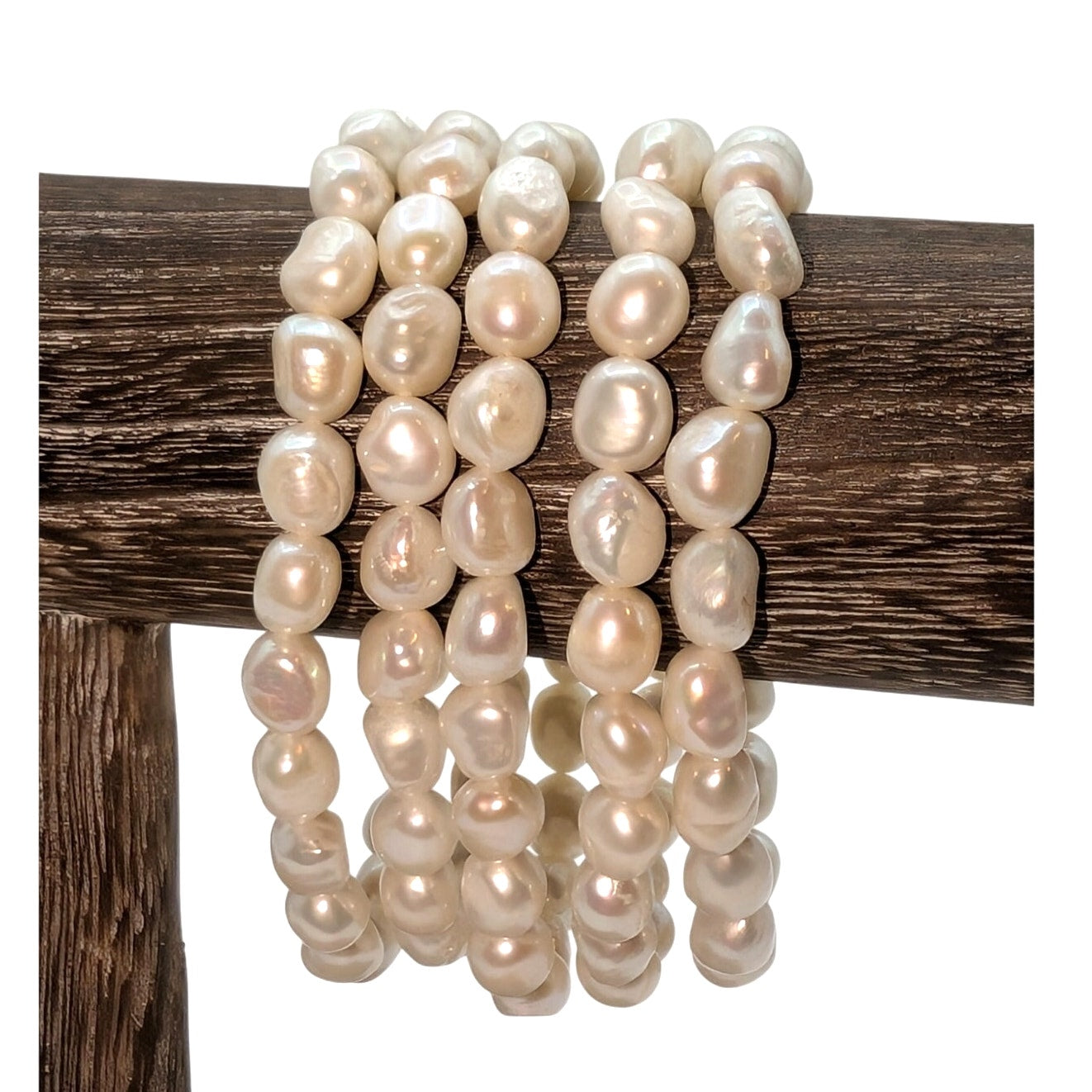 Five Genuine Freshwater Pearl Stretch Bracelets