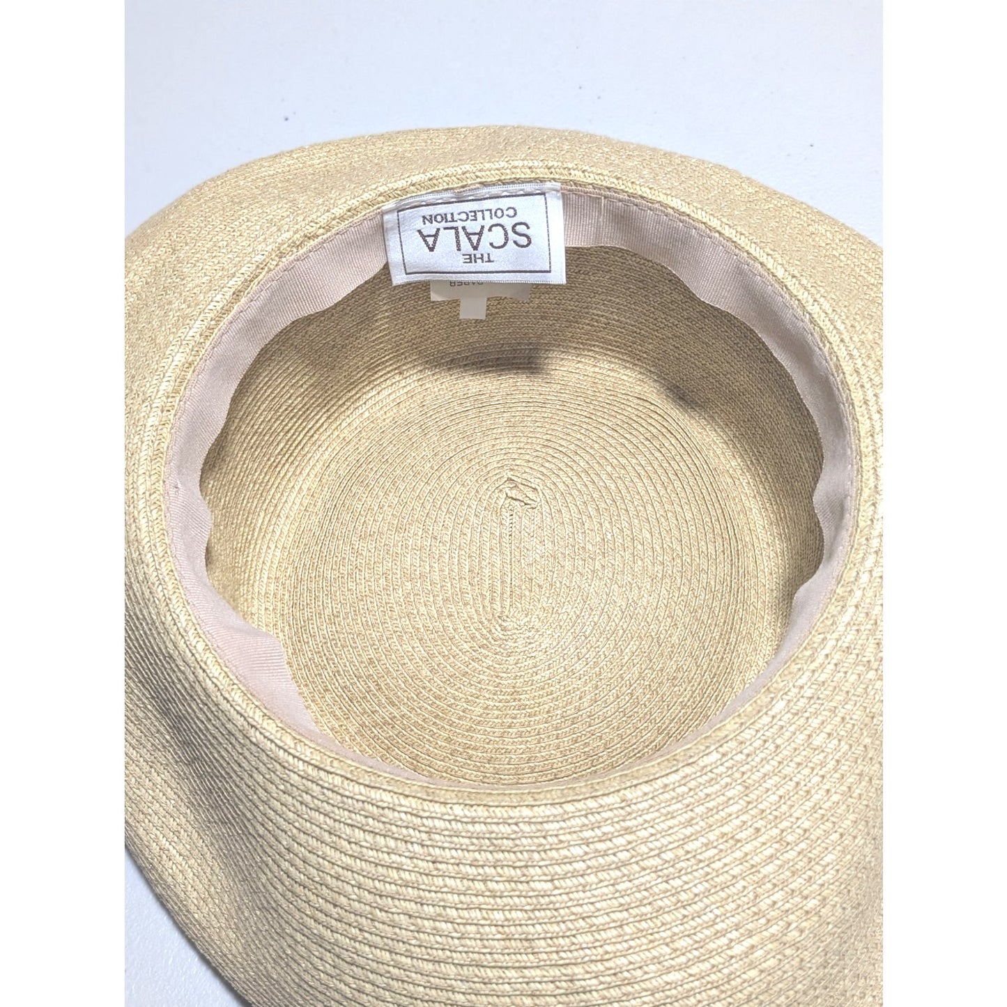 The Scala Collection Tan Paper Sun Hat One Size NWOT