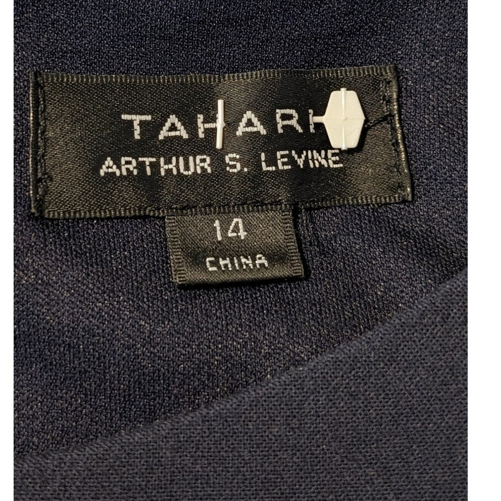 TAHARI by ASL 'Melisa' Grommet Crossgrain Ribbon Laced Shift Dress Womens Sz 14