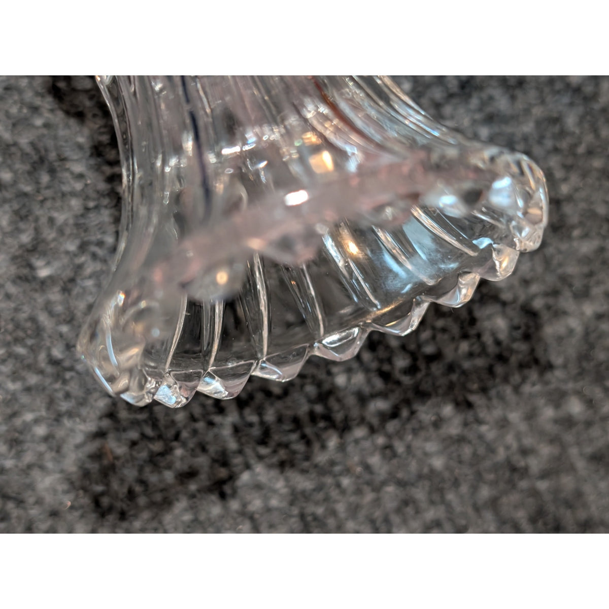 Tiny Pressed Glass Bud Vase Clear Lead Crystal Bud Vase Hobnail Spinning Design