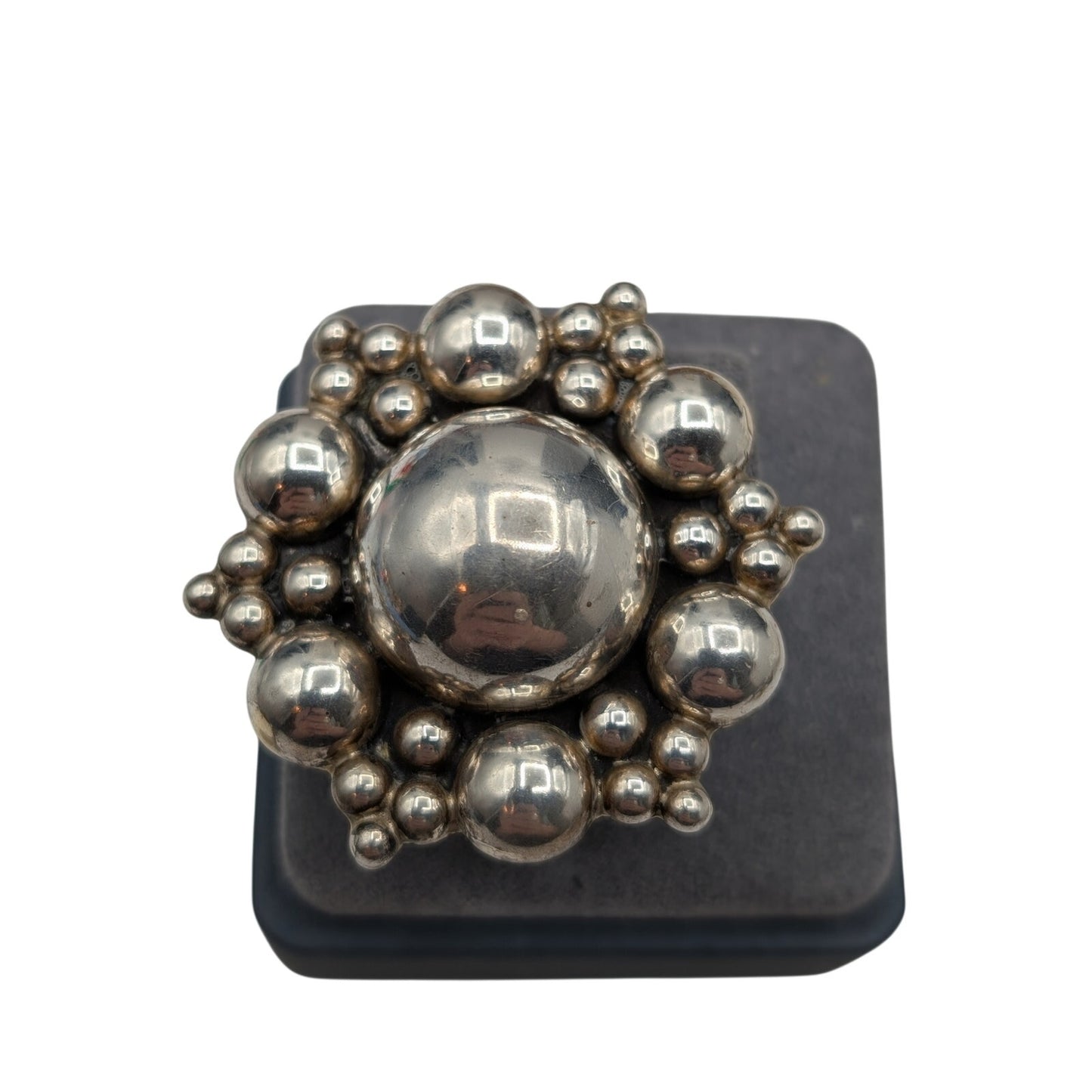 Single Vintage Carsi Sterling Silver Clip On Bubbles Design Earring TC-57