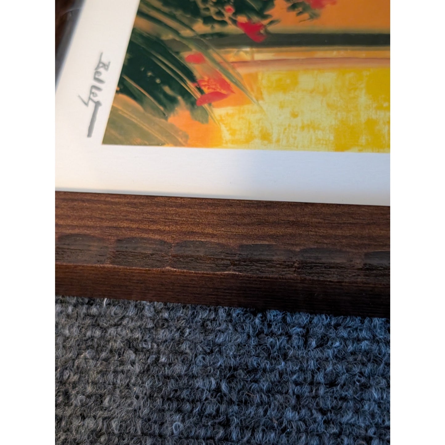 "Pleine Floraison" Emile Bellet 2002 Seriolithograph Wood Framed Under Glass
