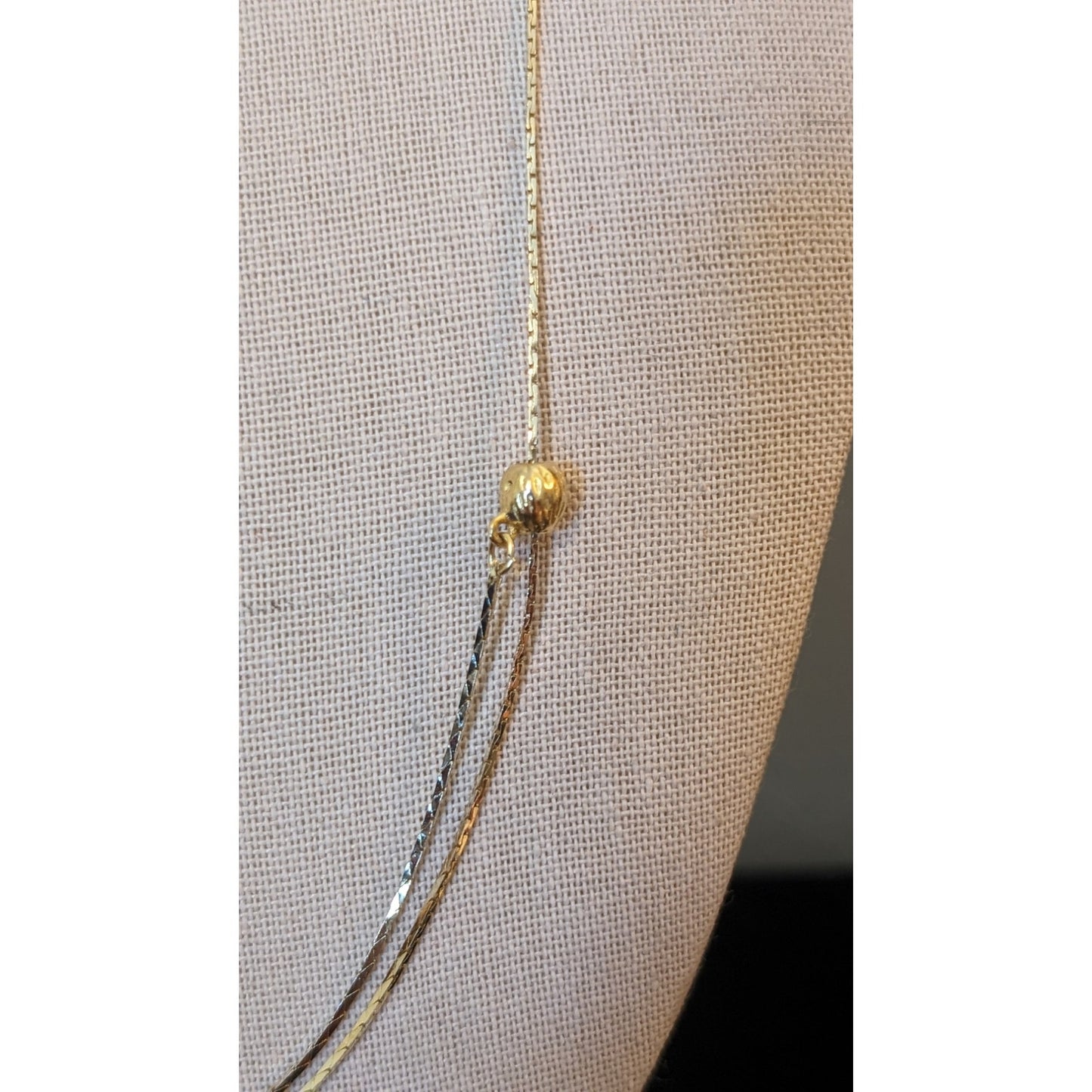 Vintage Shiny Gold Tone Adjustable Chain Up to 28" Necklace NWOT