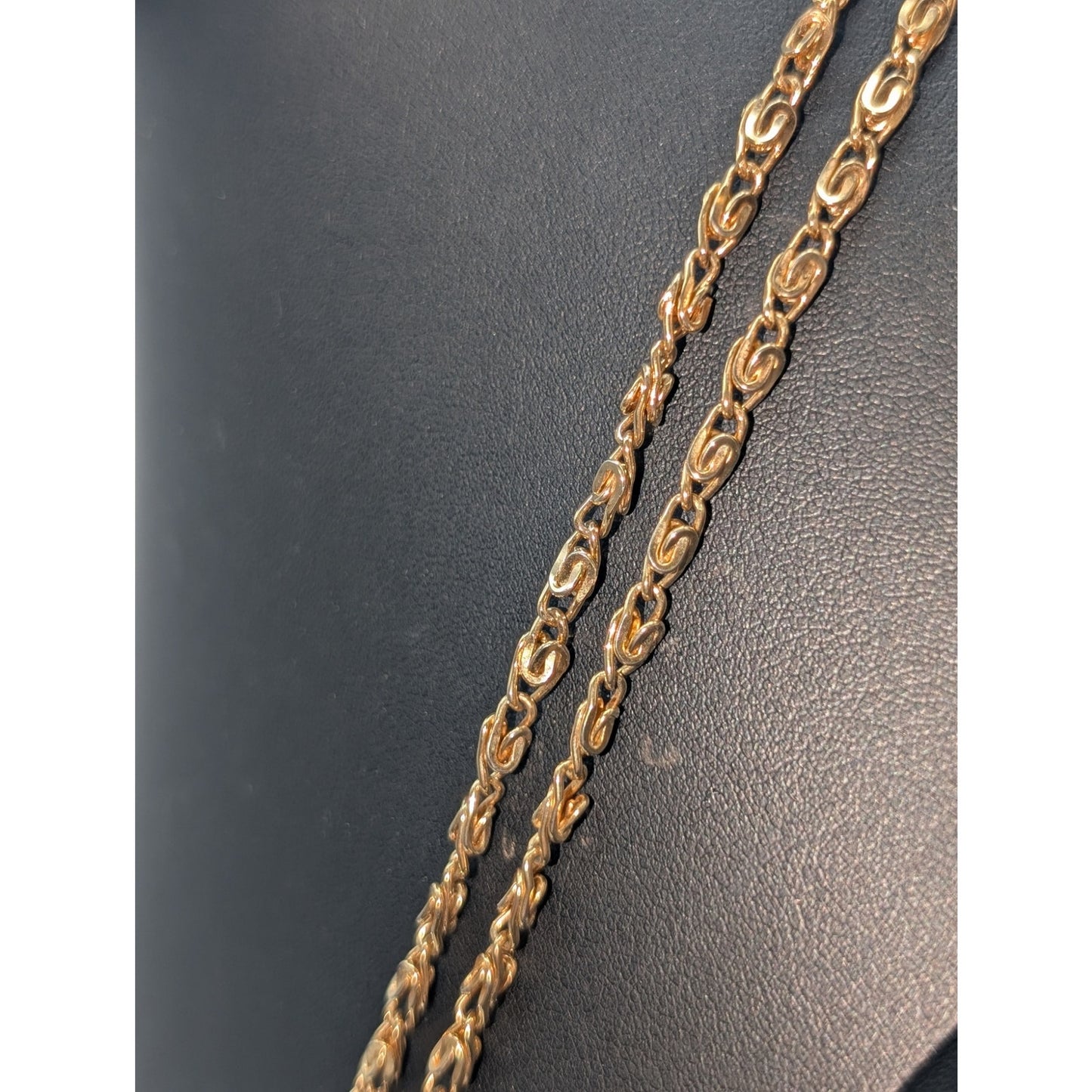 Vintage Approximately 4mm Fancy Gold Tone Chain Link 60" Necklace