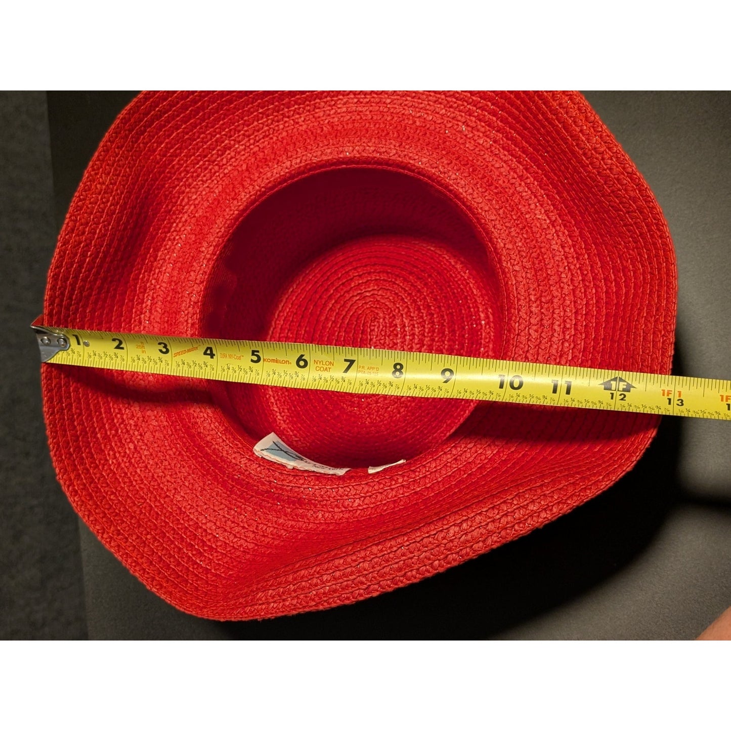 Betmar New York Vintage Red Paper Cotton Blend Logo Ribbon Flip Brim Sun Hat