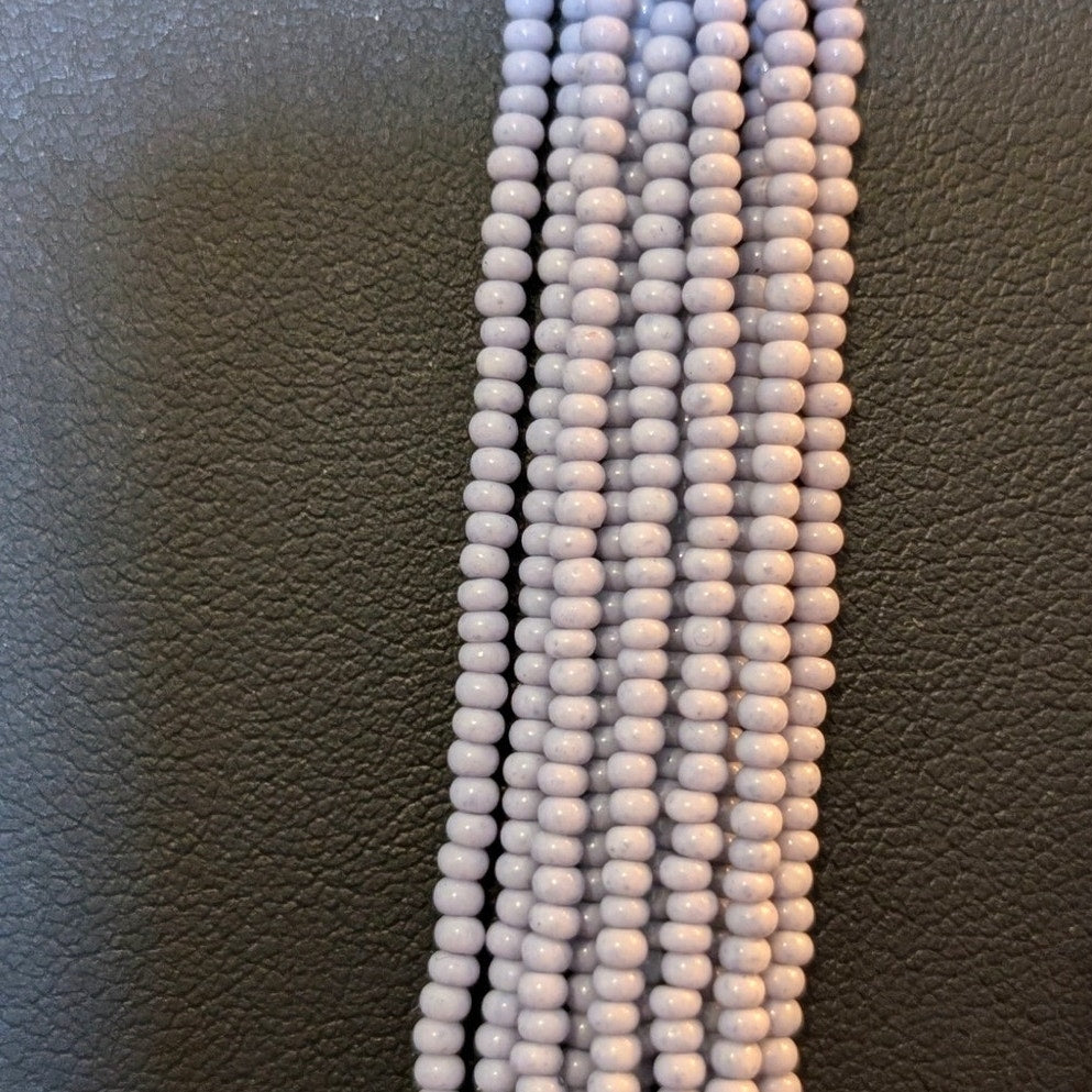 Dusty Blue Seed Bead Ten Strand Tribal Vibe Wrapped Pull Over Long 40" Necklace
