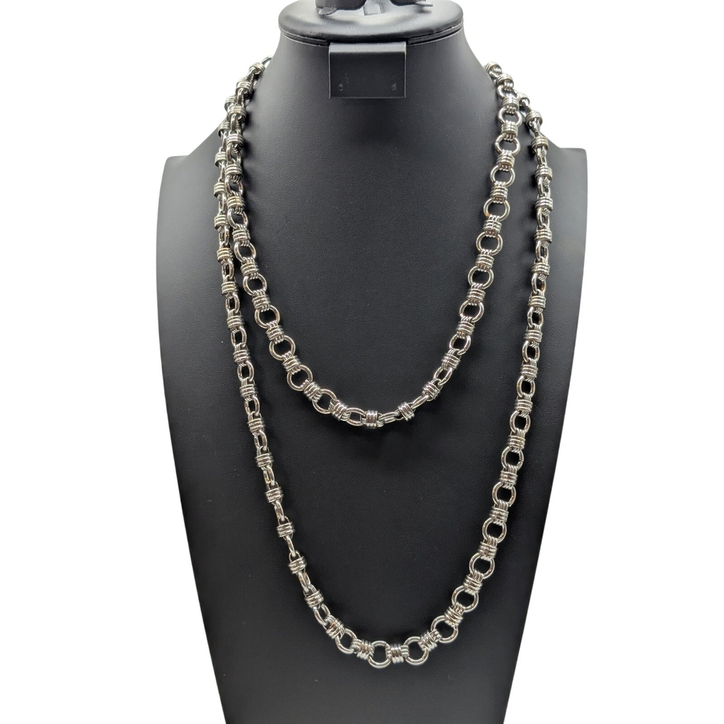 Silver Tone Heavy Chain Link 54" Necklace