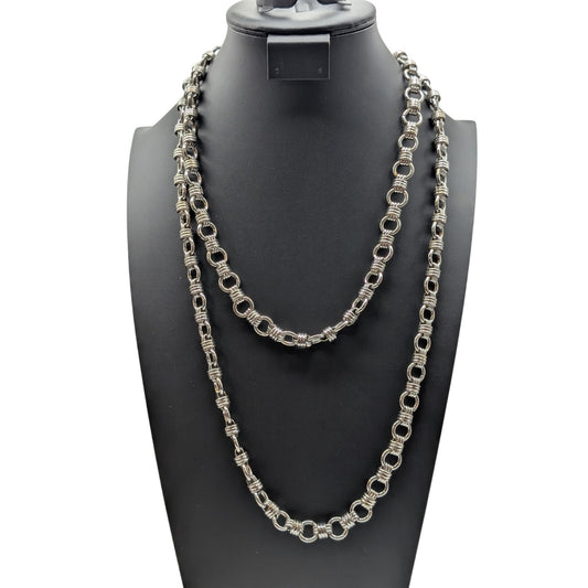Silver Tone Heavy Chain Link 54" Necklace