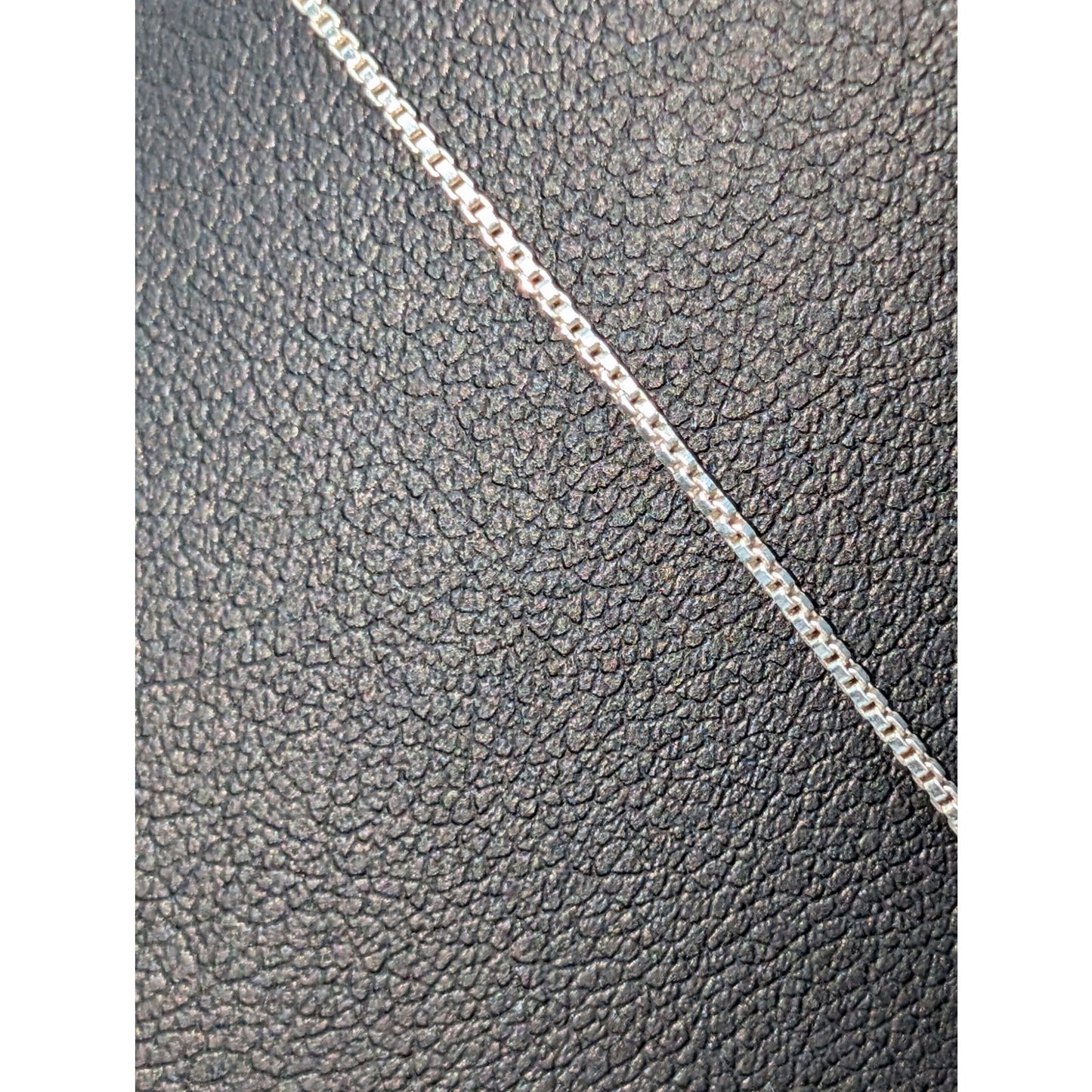 Blue Glass 925 Sterling Silver Butterfly 16" Box Chain Necklace