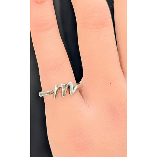 James Avery Signed Sterling Silver Script Initial 'm' Ring Size 5.75