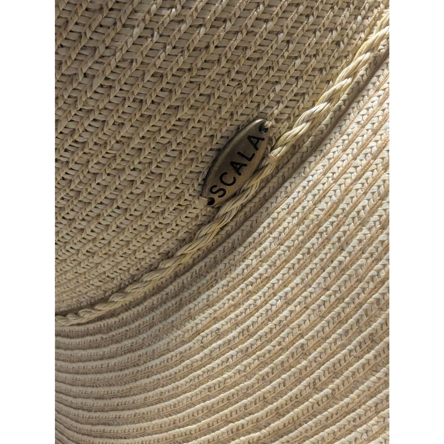 The Scala Collection Tan Paper Sun Hat One Size NWOT