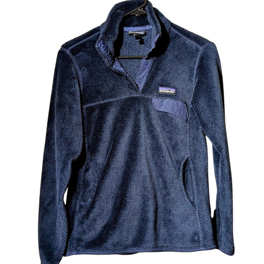 Patagonia Navy Synchilla Fleece Kangaroo Pocket Pullover Womens Size S