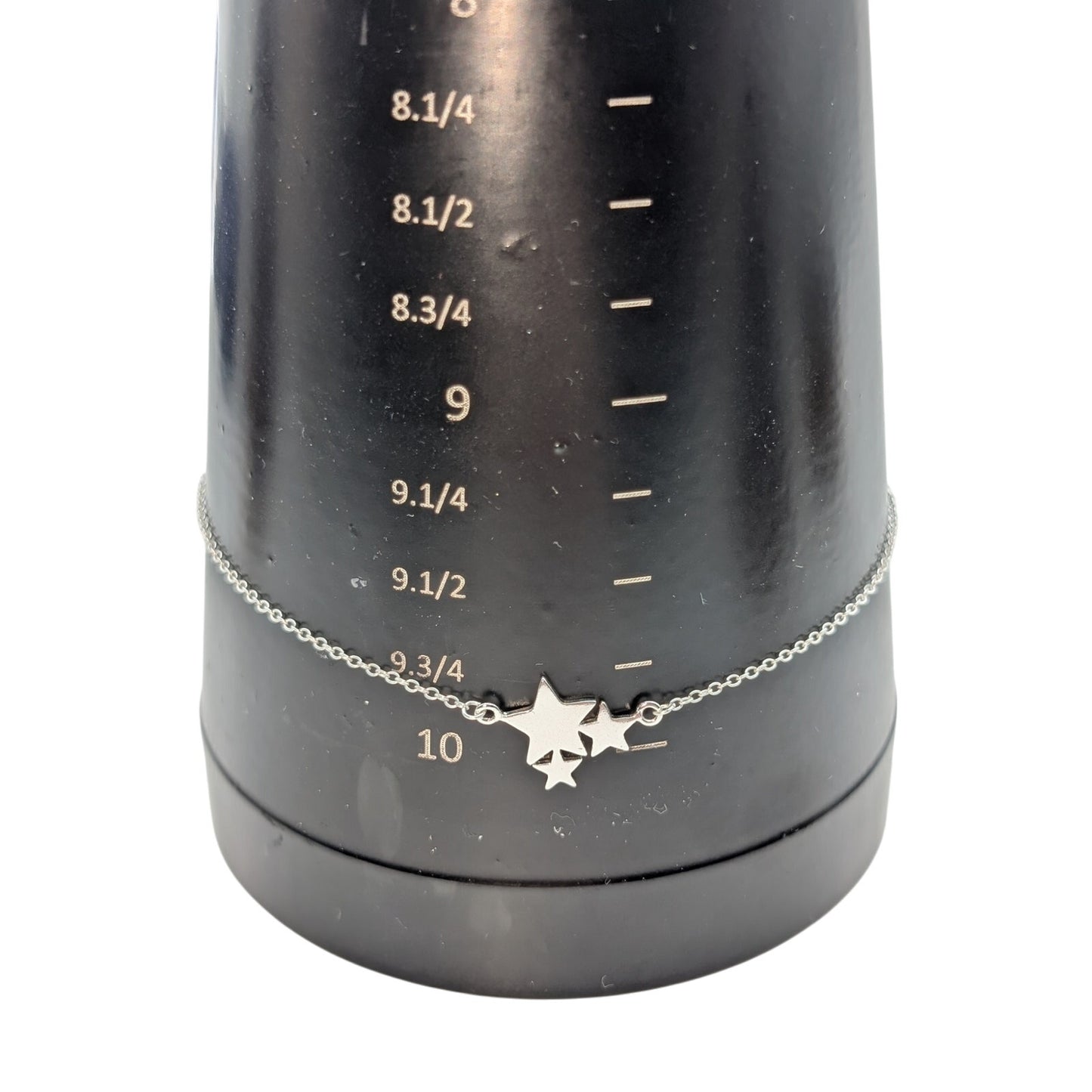 925 Sterling Silver Three Star Multi-Size Ankle Bracelet