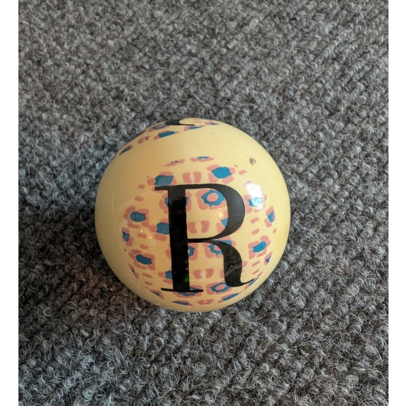 2" Diameter Ceramic Initial 'R' Decorative Ball