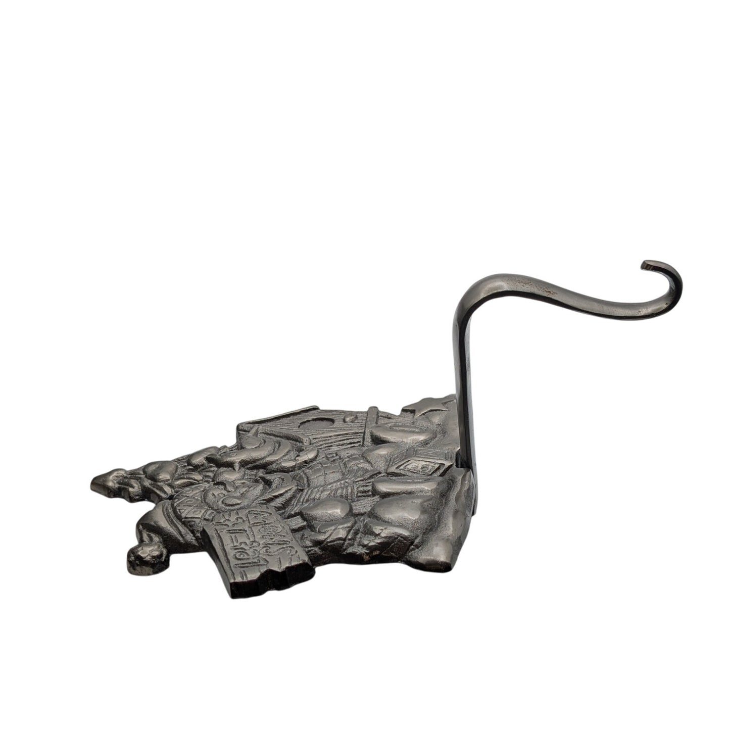 Christmas Let it Snow Christmas Tree Silver Cast Iron Heavy Stocking Hanger