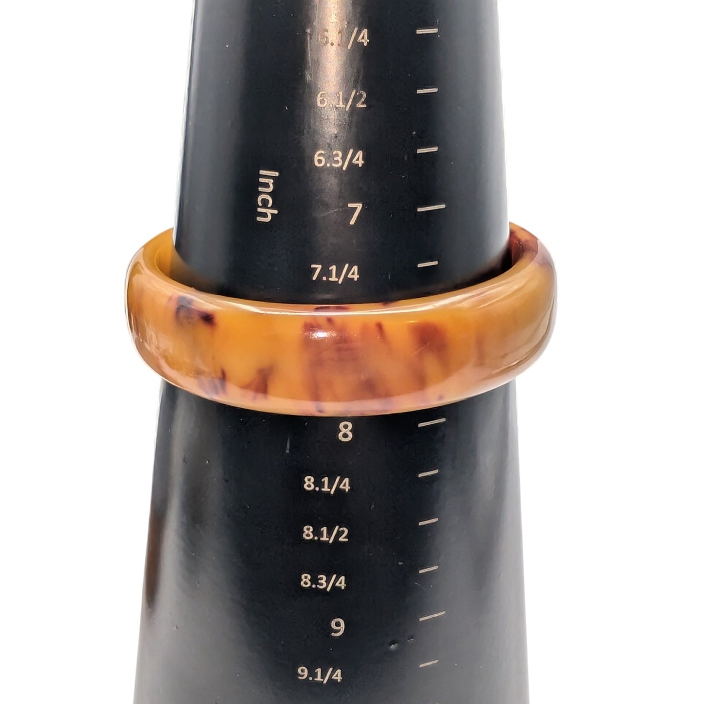 Vintage 70s Bakelite Marbleized End of Day Butterscotch Swirl Bangle Bracelet