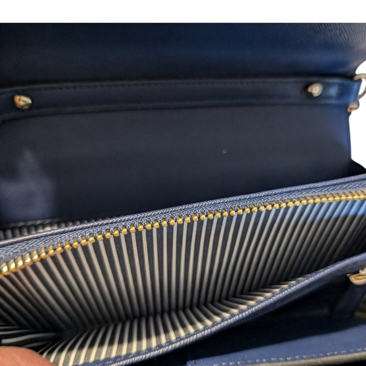 Crown & Ivy Navy Polka Dot One Size Crossbody Bag