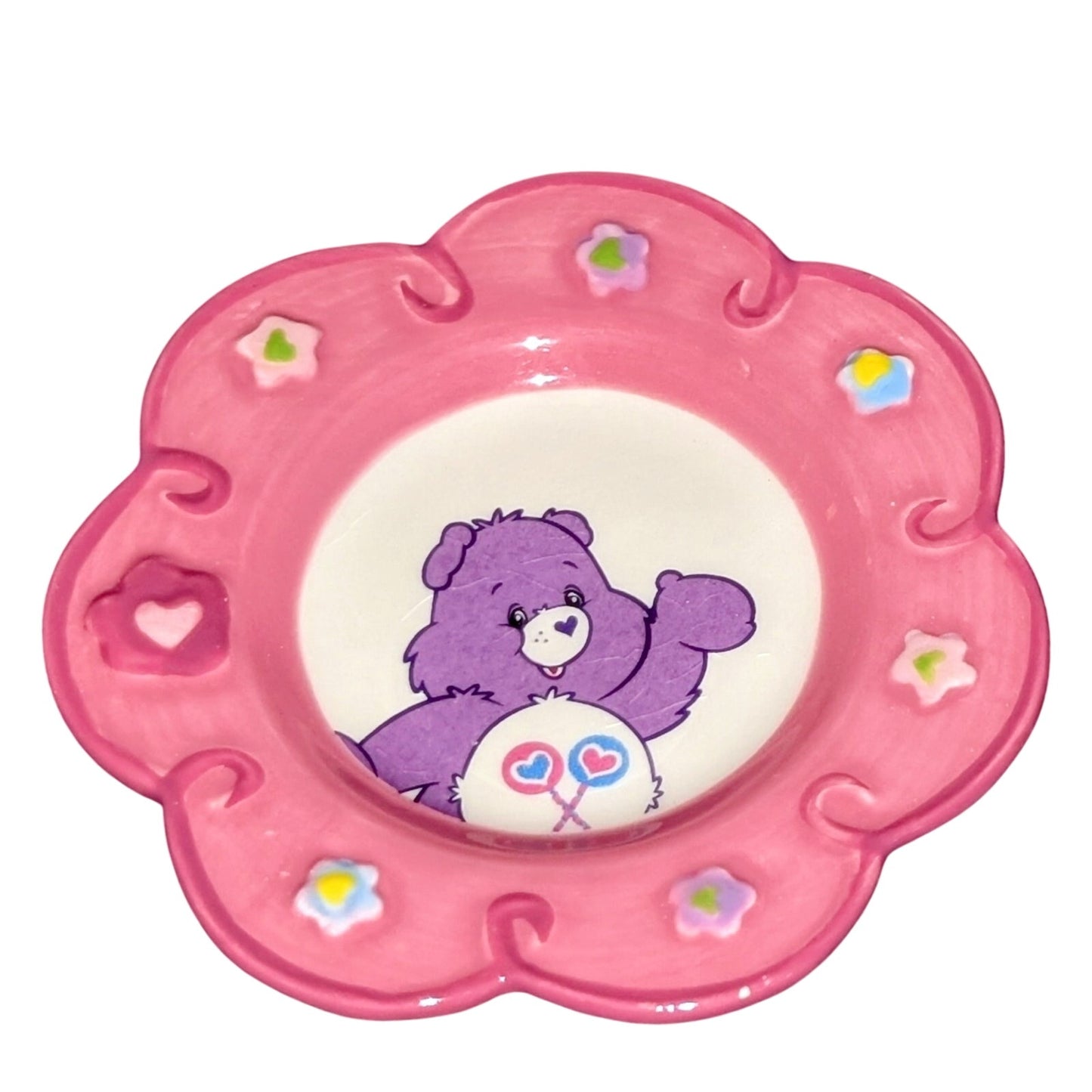 Lot of 2 Vtg 2005 Care Bears Collectible Share Bear & Cheer Bear Saucer Plates