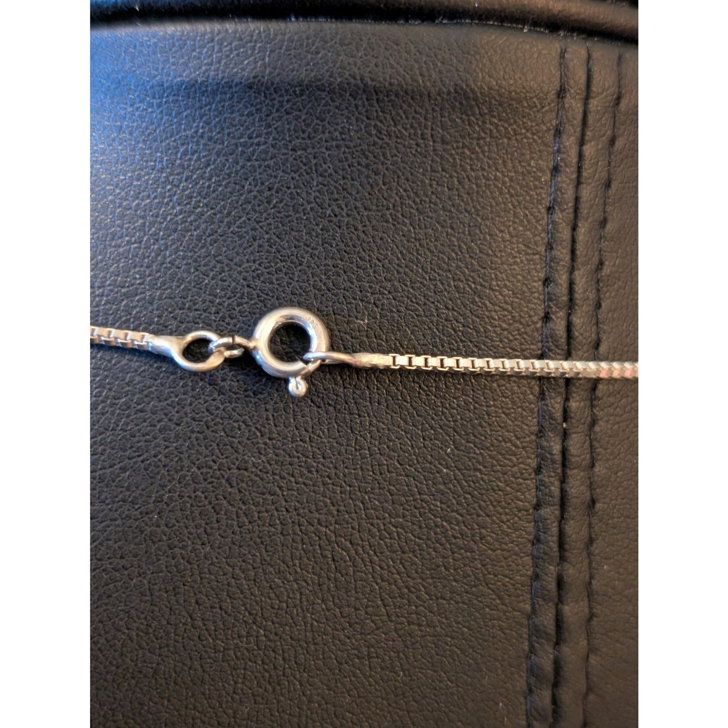 925 Sterling Silver White & Pink CZ Pendant Box Chain 18" Necklace