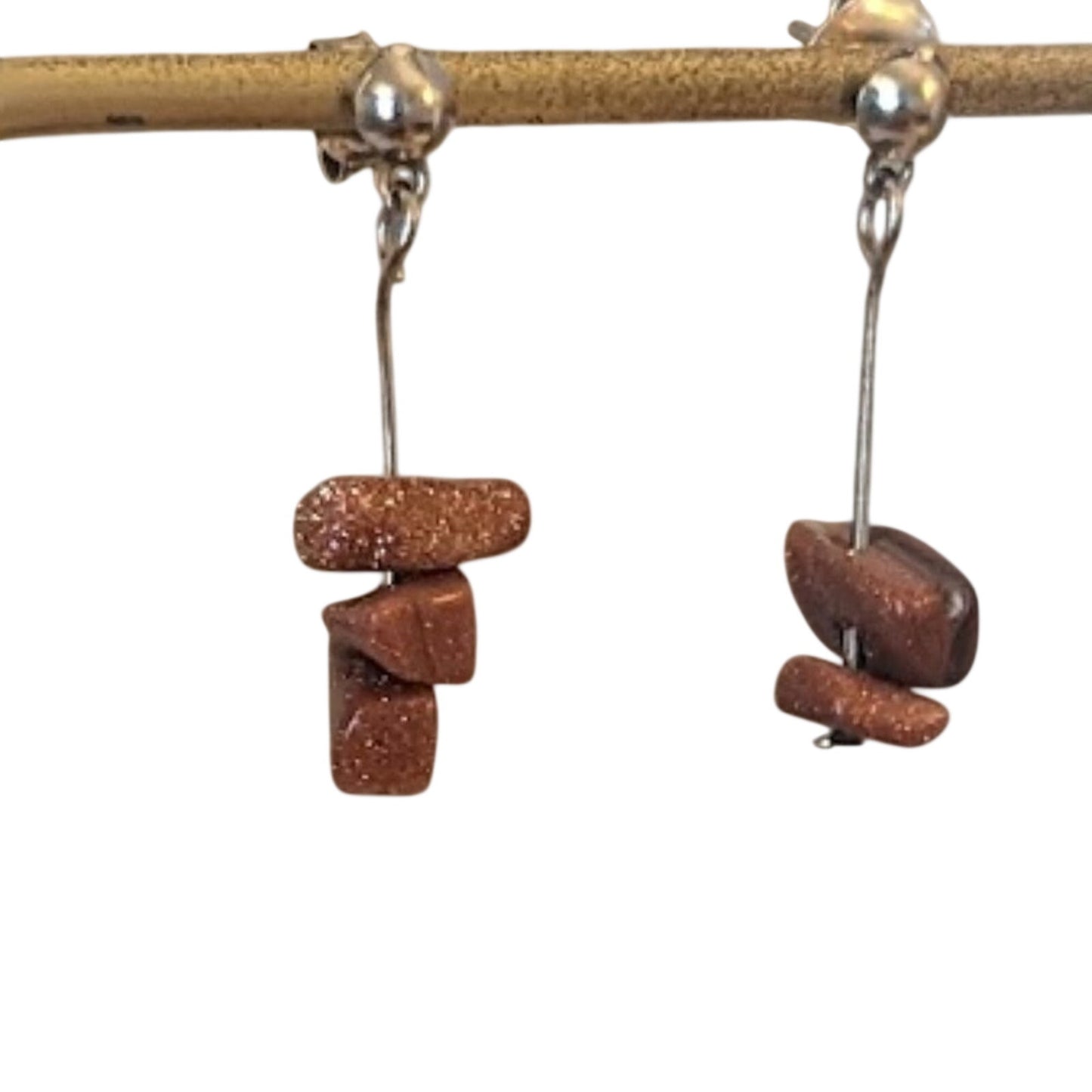 Goldstone Chip Necklace and Earring Set