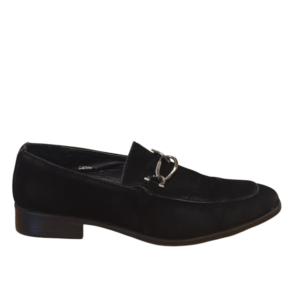 Marco Vitale Collection Black Suede Silver Tone Chain Slide On Loafer Men's 7.5