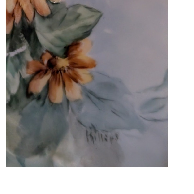 Vtg M.Z. Made in Austria Fancy Edge Hand-Painted Yellow Flower 6" Plate Signed