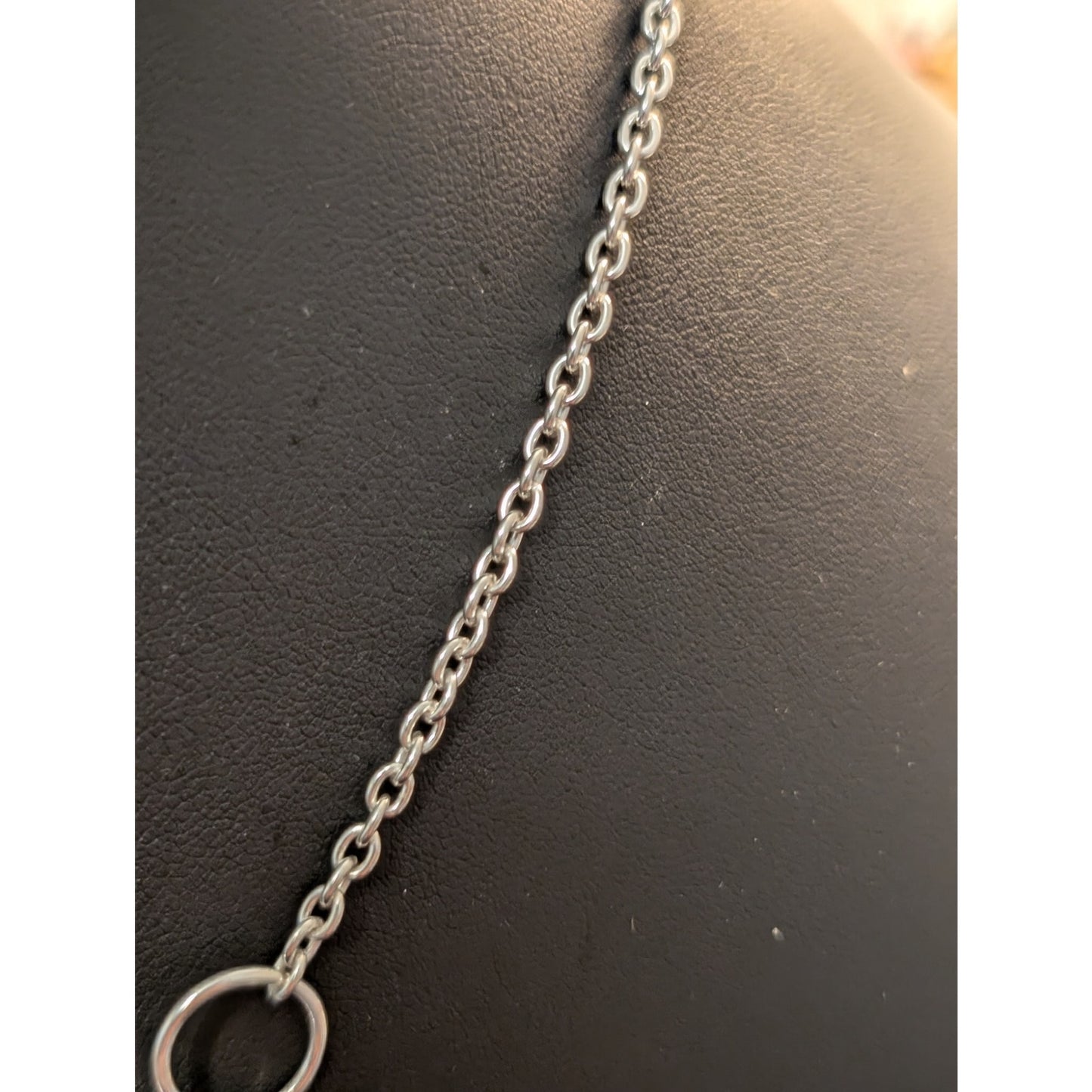 925 Sterling Silver Three Bezel & Prong Set Blue Beaded Y Teardrop 17" Necklace