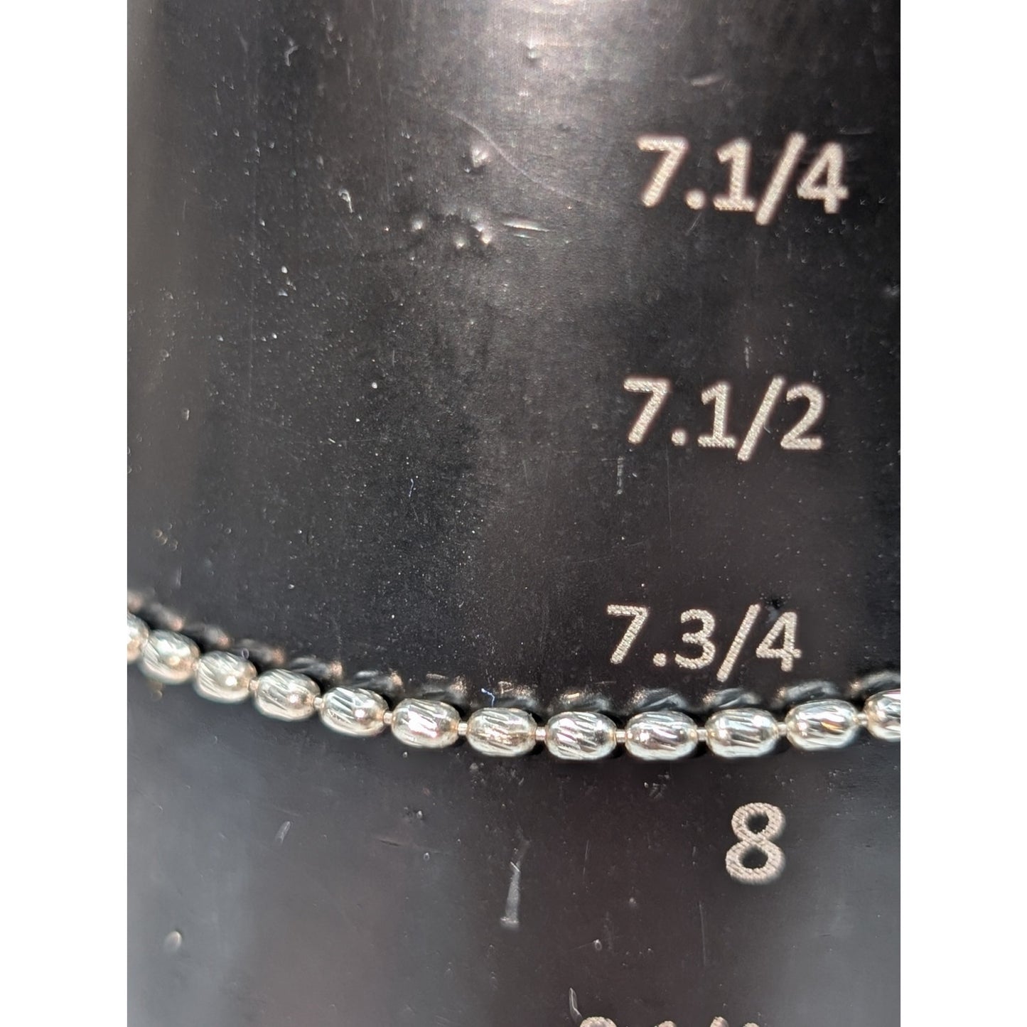 Vintage 925 Italy Sterling Silver Diamond Cut Oval Bead Bracelet