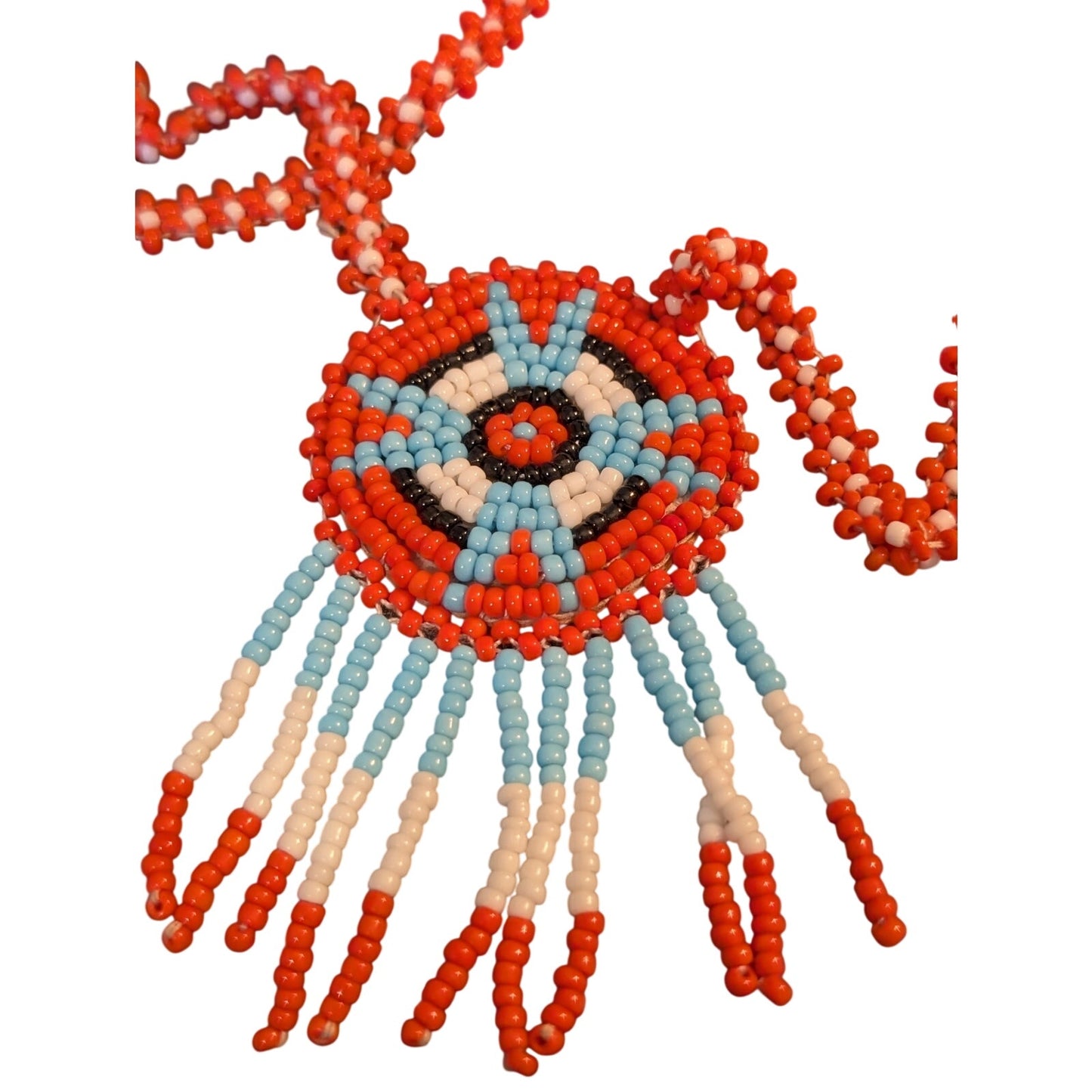 Lot of Four Native American Hand Beaded Seed Bead Vintage 70s Necklaces