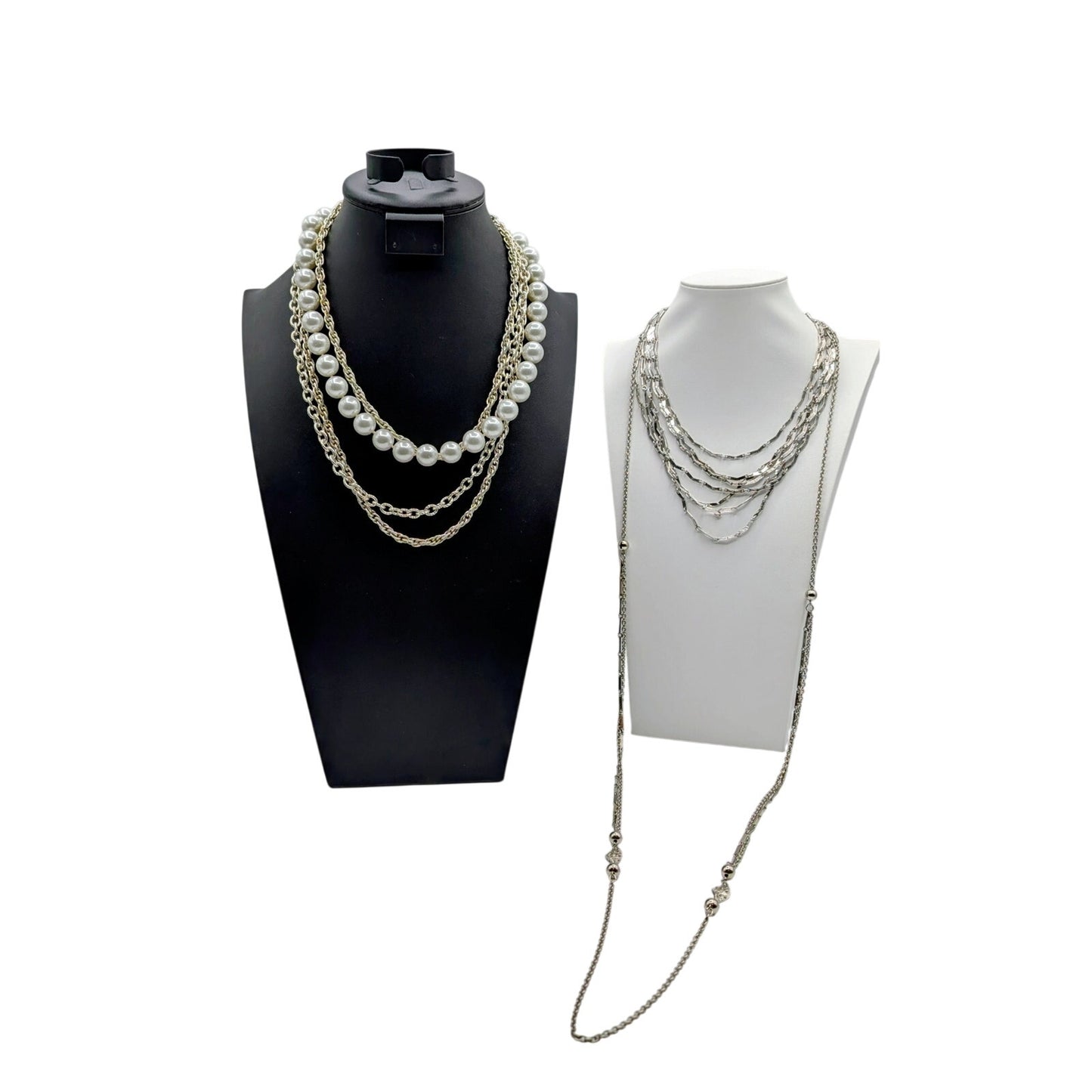 Lot of Three Silver Tone Necklaces Vintage White House Black Market Park Lane