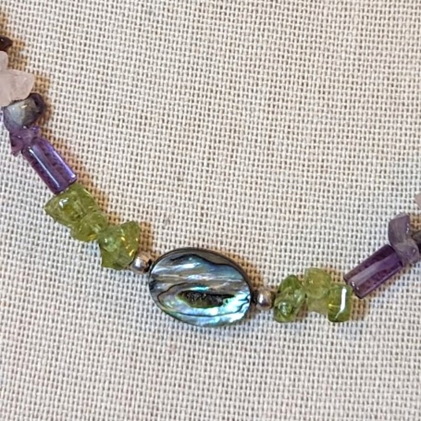 Abalone Gemstone Set--Necklace and Earrings